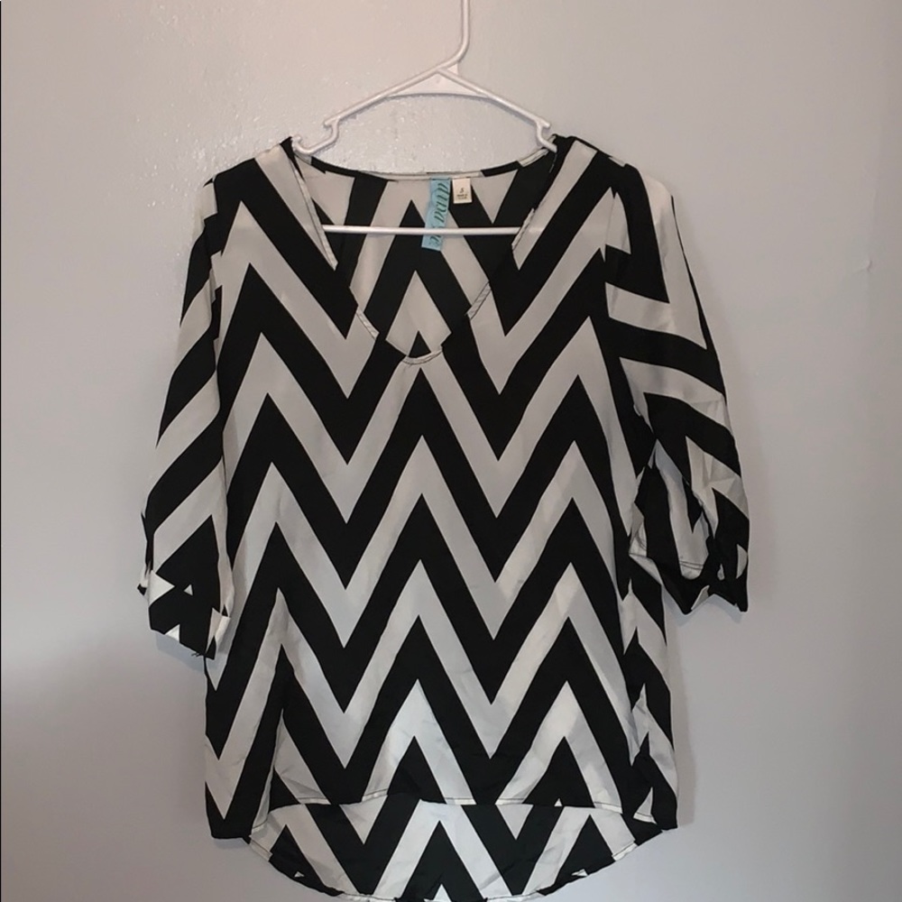 Black And White Chevron Blouse